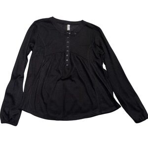 Collection B Gray Buttoned Bib Collar Blouse